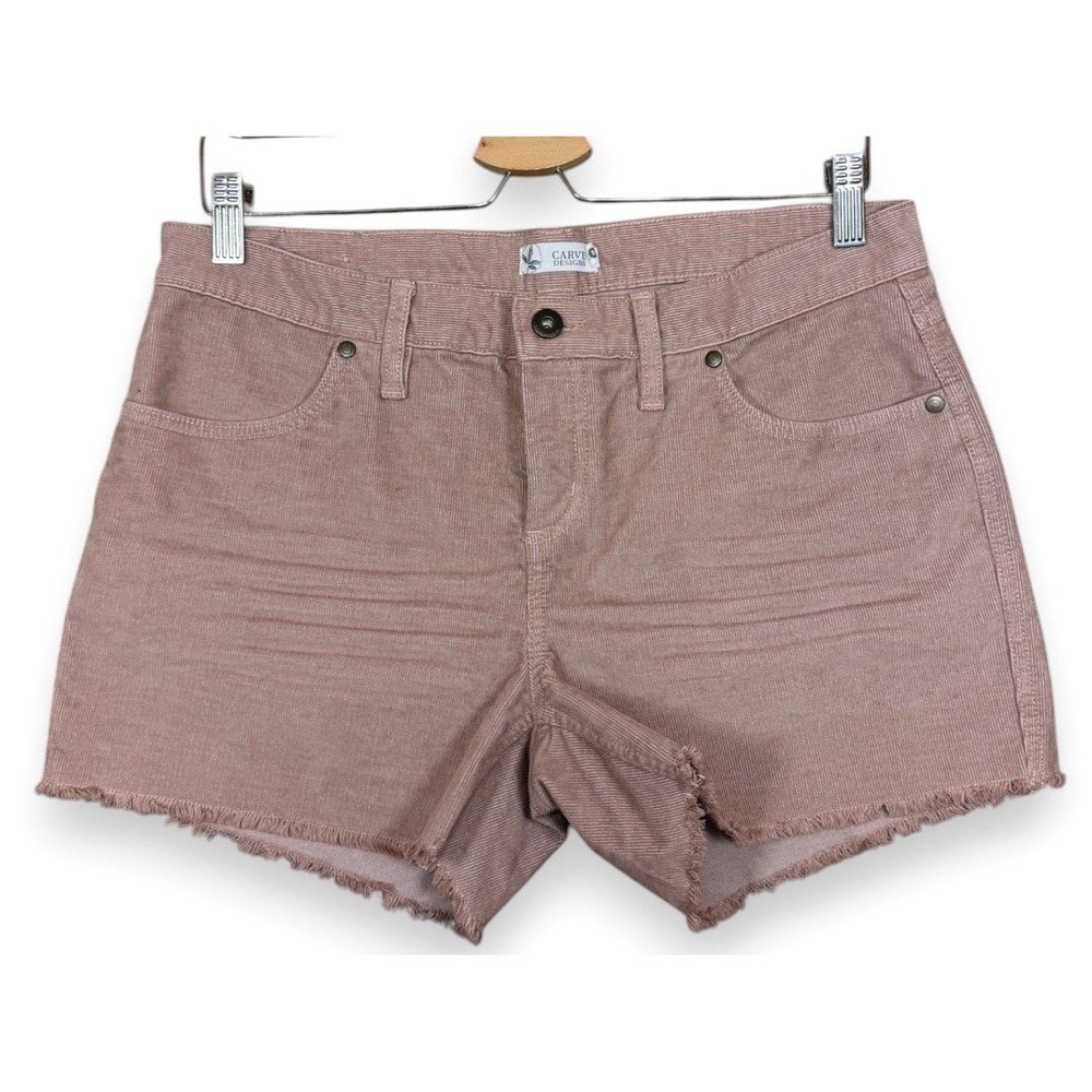 Carve Designs Mauve Pink Frayed Hem Women’s Shorts - Picture 1 of 10